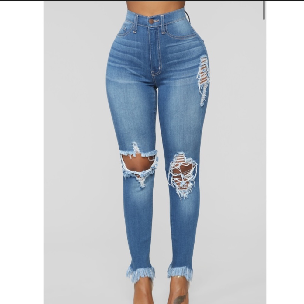 Medium Blue Wash Ankle Jeans